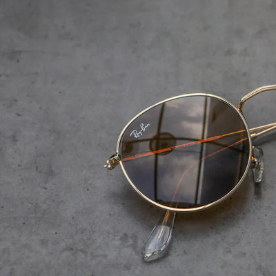 RB New Stylish Attractive Brown & Gold 3447 Round Sunglass For Unisex