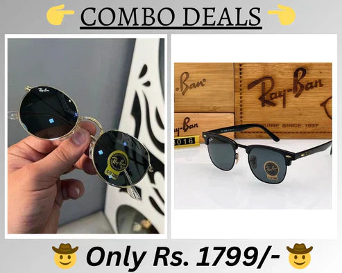 RB New Top Trending Men's Pack Of 2 Combo Hot Favourite Wintage Sunglass For Unisex