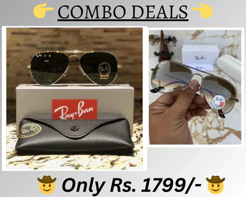 RB New Top Trending Men's Pack Of 2 Combo Hot Favourite Wintage Sunglass For Unisex.
