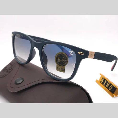 RB New Stylish Blue Shade & Black 4195 Square Sunglass For Unisex
