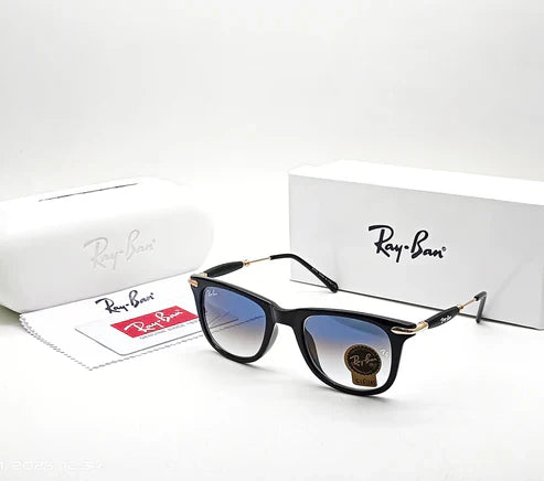 RB New Modern Stylish Addition Shaded Blue Shade & Gold 2148 Square Sunglass For Unisex