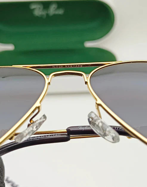 RB Black & Gold 3517 Oval Trendy Hot Favourite Wintage Sunglass For Unisex.