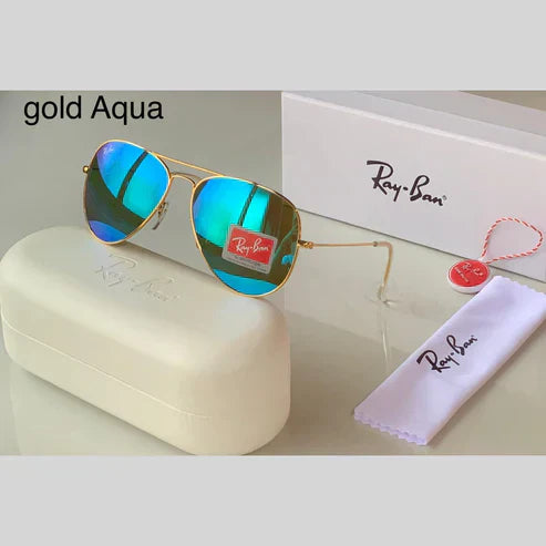 RB Blue & Gold ( 3026 ) Aviator Men's Hot Favorite Trendy Sunglasses.