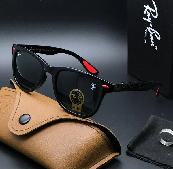 RB New Stylish Black & Black 4195 Square Sunglass For Unisex