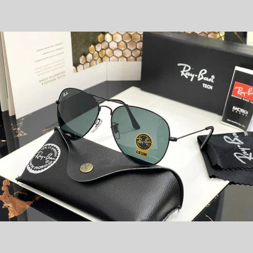 RB Black & Black 3026 Oval Aviator Metal Trendy Hot Favourite Wintage Sunglass For Unisex.