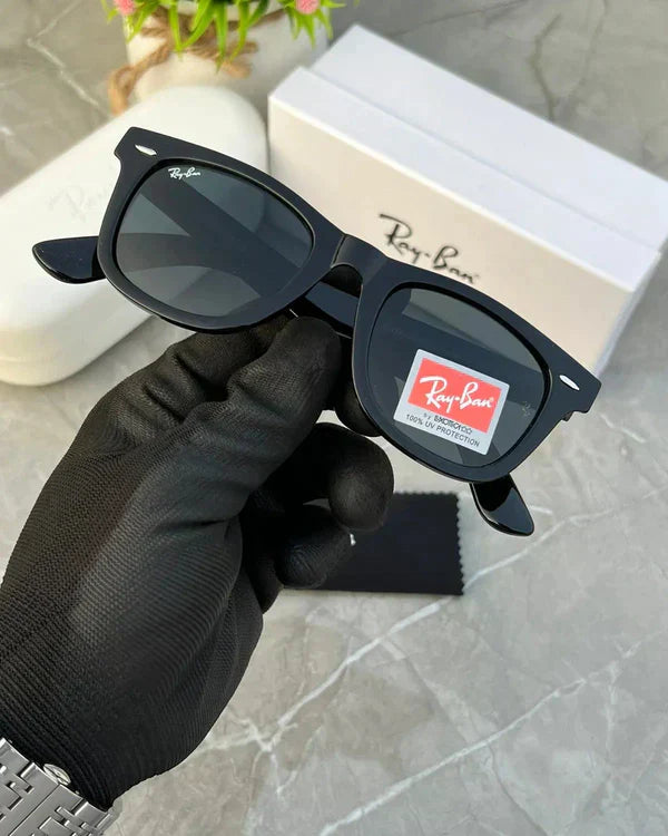 RB Black Black 2140 Wayfarer Slant Trendy Hot Favourite Wintage Sunglass For Unisex.