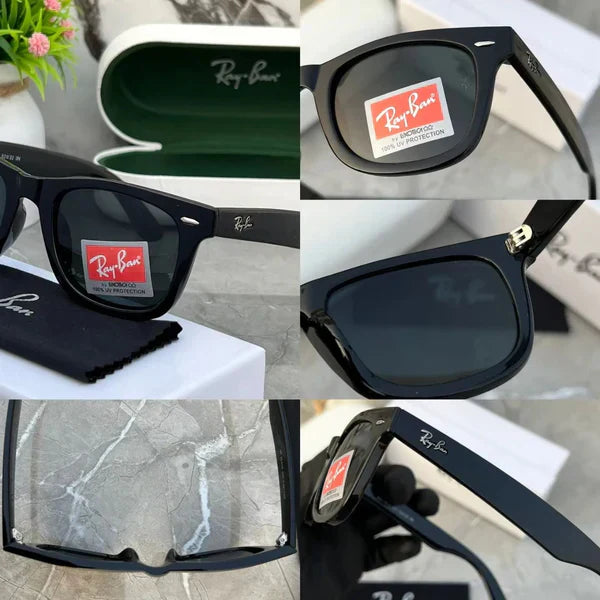 RB Black Black 2140 Wayfarer Slant Trendy Hot Favourite Wintage Sunglass For Unisex.